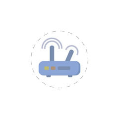 Wi-Fi router isolated illustration on white background. Wi-Fi router clipart. Wi-Fi router flat icon.