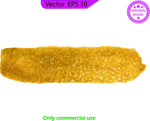 Gold Texture. Hand drawn brush stroke vector design element. Glitter gold brush stroke. Illustration of hand drawn gold brush stroke. Gold brush abstract art illustration