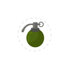 hand grenade isolated illustration on white background. hand grenade clipart. hand grenade flat icon.