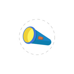 Flashlight isolated illustration on white background. Flashlight clipart. Flashlight flat icon.