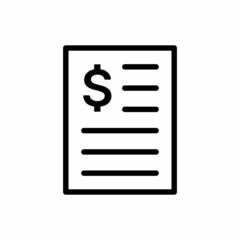 Financial billing statement or expense invoice report icon vector