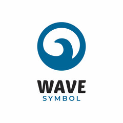 Simple Wave and Circle Symbol Logo Design Vector