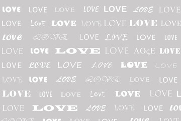 Gray valentine background, Gray background with love