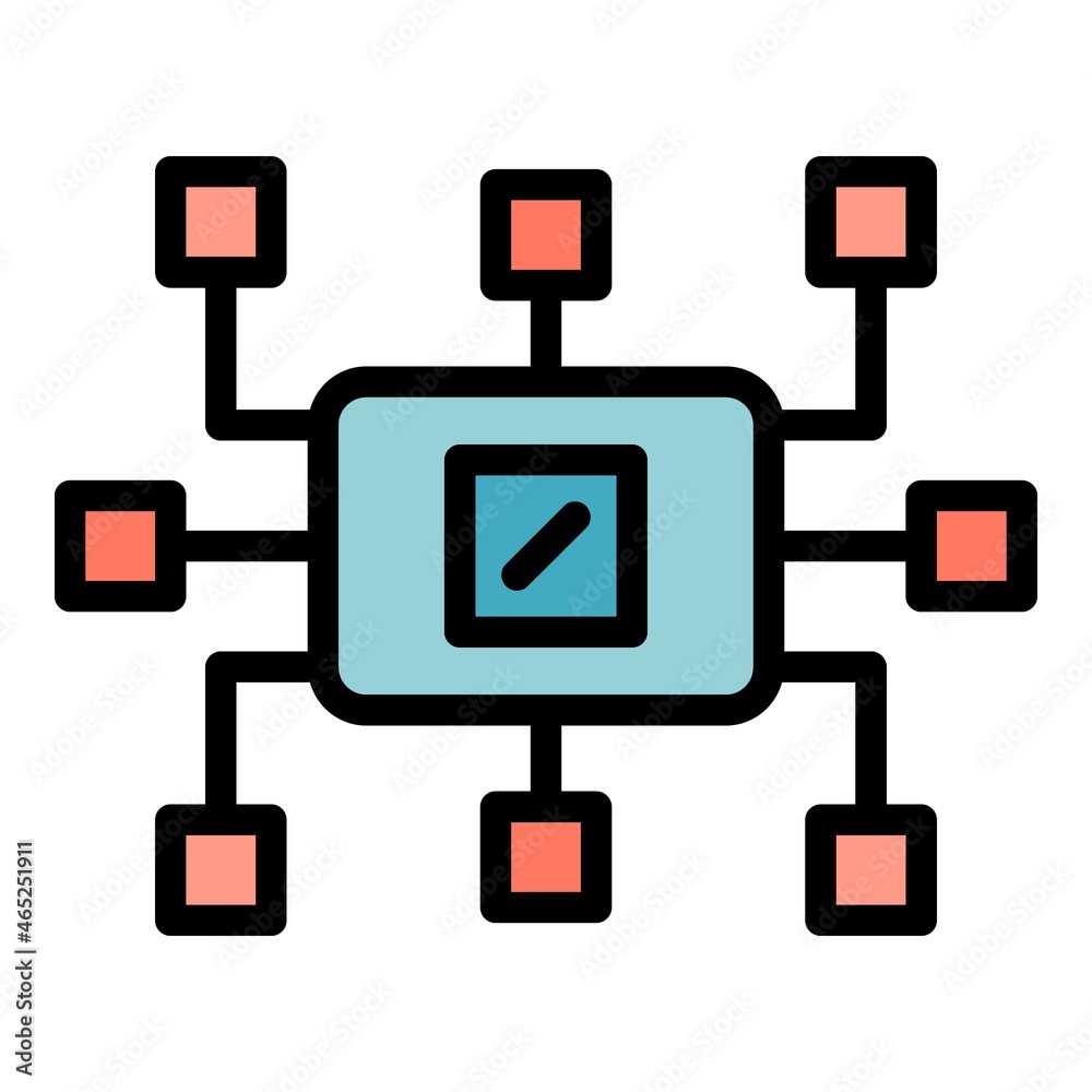 Poster computers on the local network icon. outline computers on the local network vector icon color flat i