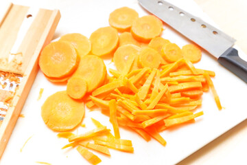 千切りのニンジン