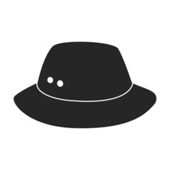 Summer hat vector black icon. Vector illustration sun cap on white background. Isolated black illustration icon of summer hat .