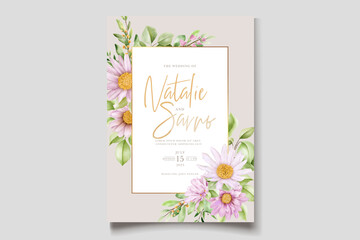 hand drawn daisy floral invitation card set 
