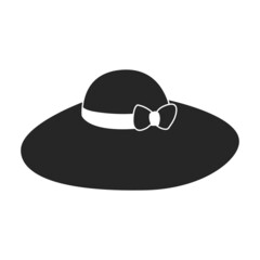 Summer hat vector black icon. Vector illustration sun cap on white background. Isolated black illustration icon of summer hat .