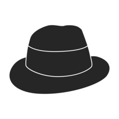 Summer hat vector black icon. Vector illustration sun cap on white background. Isolated black illustration icon of summer hat .