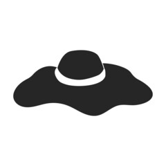 Summer hat vector black icon. Vector illustration sun cap on white background. Isolated black illustration icon of summer hat .