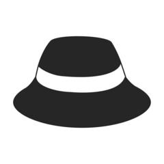 Summer hat vector black icon. Vector illustration sun cap on white background. Isolated black illustration icon of summer hat .