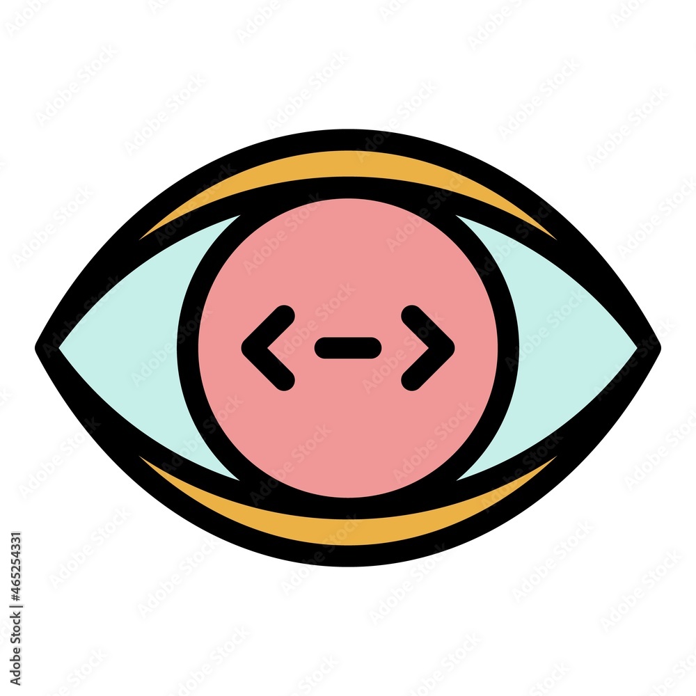 Poster code in the eye icon. outline code in the eye vector icon color flat isolated