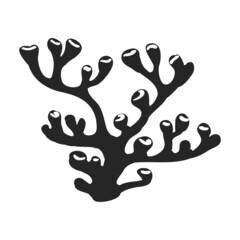 Coral vector black icon. Vector illustration reef of sea on white background. Isolated black illustration icon of coral reef .