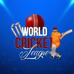 Cricket world championship match with cricket players