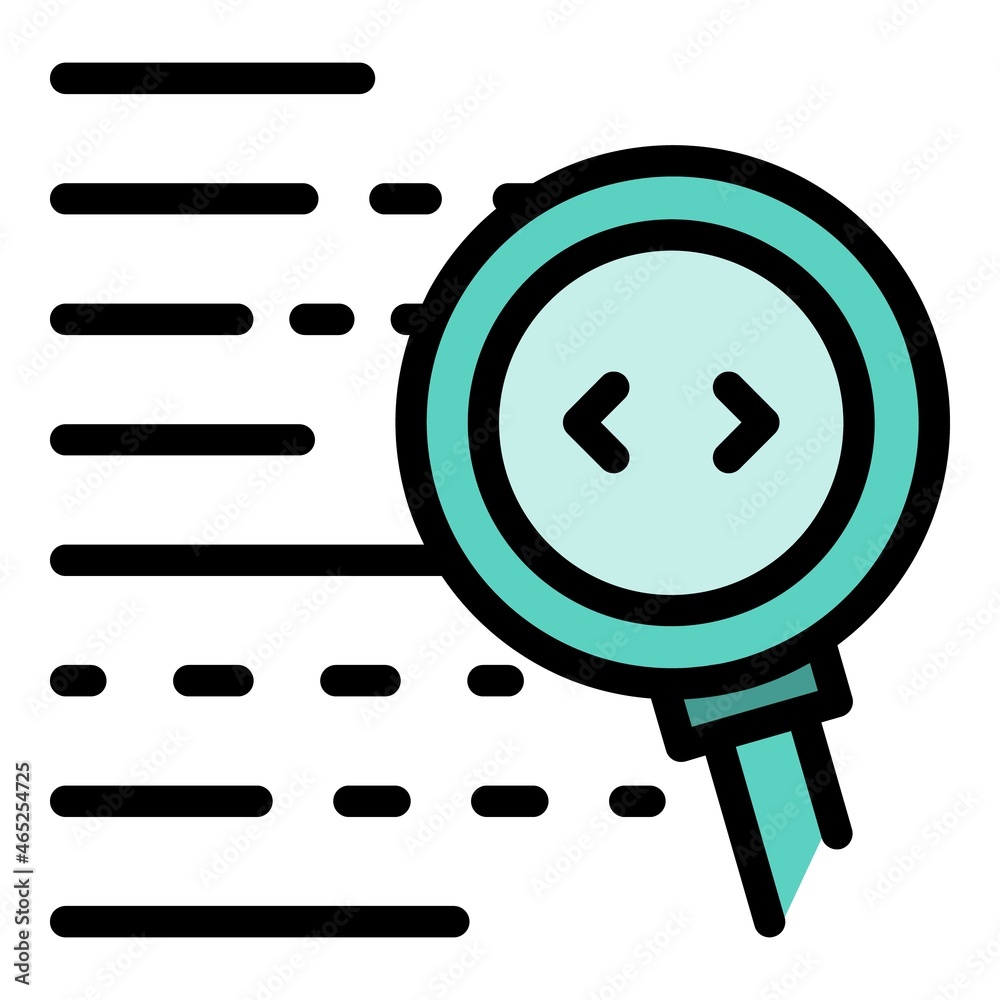 Poster search code icon. outline search code vector icon color flat isolated