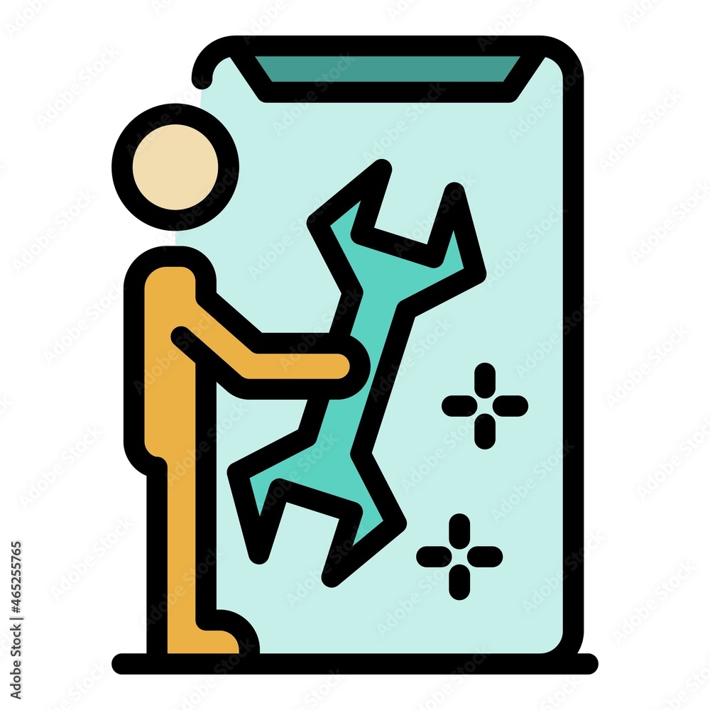 Poster fixing code icon. outline fixing code vector icon color flat isolated