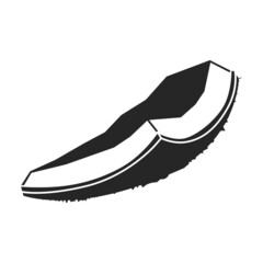 Piece coconut vector icon.Black vector icon isolated on white background piece coconut.