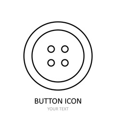 Vector illustration with button icon. Linear drawing.