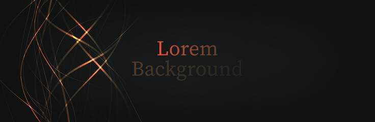 Fototapeta premium Abstract background with blue stripes with gold stroke and glow effect