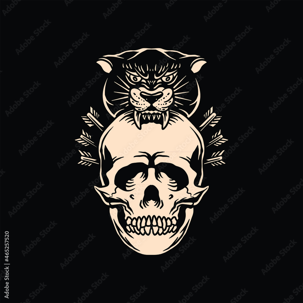 Canvas Prints panther tattoo illustration vector design