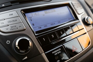 Closeup of Modern Car Audio System