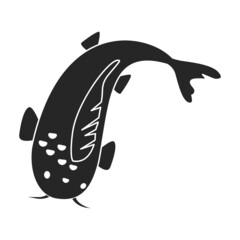 Carp vector icon.Blackvector icon isolated on white background carp.