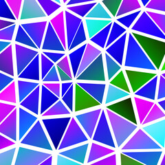 Polygonal rainbow mosaic background. Abstract low poly vector illustration. Triangular pattern in halftone style. Template geometric business design with triangle for poster, banner, card, flyer