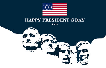 Banner Happy Presidents day in United States.Patriotic background for Presidents Day in America	