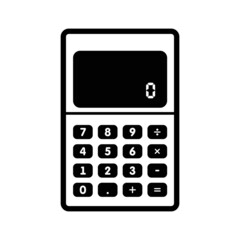 Obraz premium Black calculator icon isolated on white background.Calculator Icon Design, digit number.