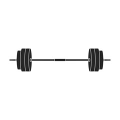 Barbell vector icon. Black vector icon isolated on white background barbell.