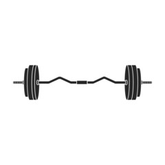 Barbell vector icon. Black vector icon isolated on white background barbell.