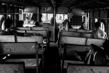 The architecture of a trasitional boat on the riverbank. I captured this image on March 18-2021 from the Burigongga river, Dhaka, Bangladesh, South Asia