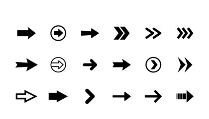 Arrow icon collection. Set of vector arrows.