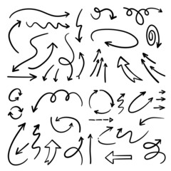 Arrow doodle collection. Hand drawn arrows.