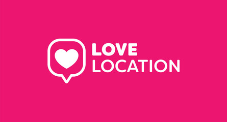 Love Heart and Location Pin Logo Design Concept. Multipurpose Vector Logo Design Template For Dating App or Website