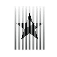 Rectangle Logo with lines, stars .Modern art design .Black Vector stripes .Straight speed lines .Geometric shape. Wall art .