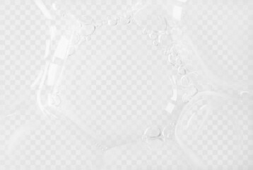 Transparent soap bubbles vector realistic illustration. Shampoo or bath foam. Cleanser product. Laundry background