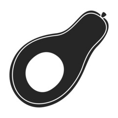 Half avocado vector icon.Black vector icon isolated on white background half avocado.