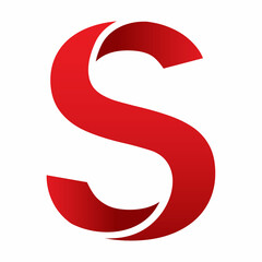Simple letter S red logo design icon template