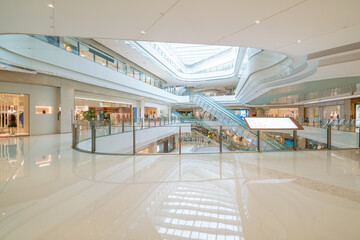 Interior space of department store