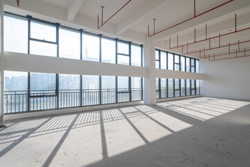 Undecorated interior space of office building