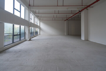 Undecorated interior space of office building