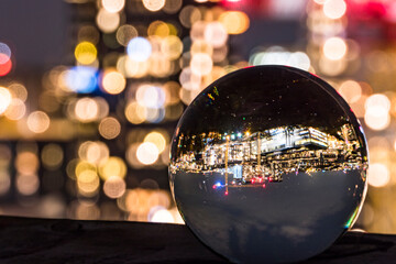Stockholm, Sweden, The neigbourhood of Liljeholmskajen seen through a crystal ball. © Alexander