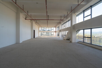 Undecorated interior space of office building