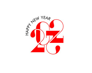 Happy New Year 2022 Text Typography Design Patter, Vector illustration.