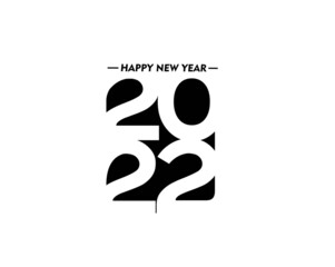 Happy New Year 2022 Text Typography Design Patter, Vector illustration.