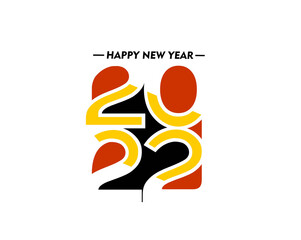 Happy New Year 2022 Text Typography Design Patter, Vector illustration.