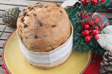 christmas panettone cake typical from italy