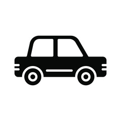 Car or vehicle icon flat style isolated on white background. Vector illustration
