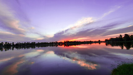 sunrise over lake